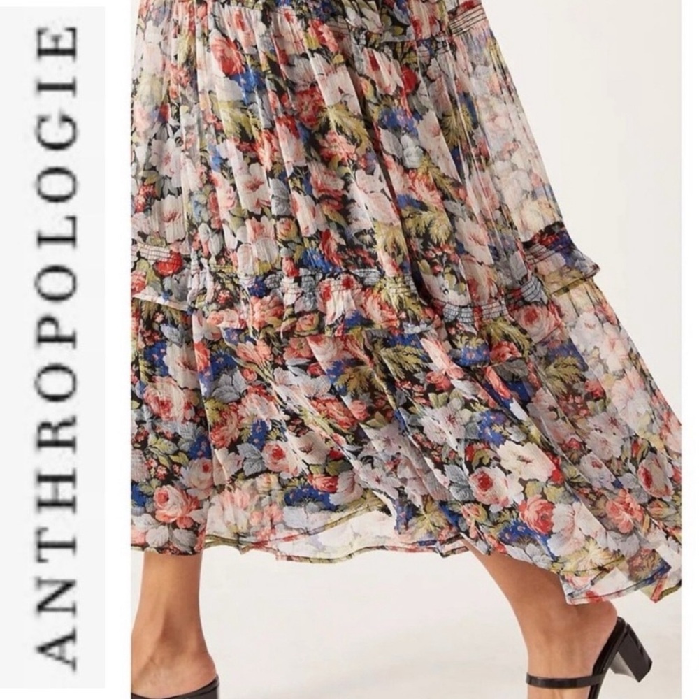 Anthropologie Marais Printed Chiffon Maxi Gown xs - Picture 2 of 12